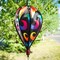In the Breeze 0974 — Aurora 6-Panel Hot Air Balloon — Colorful Blended Rainbow Wind Spinner with Tail for Yards and Gardens